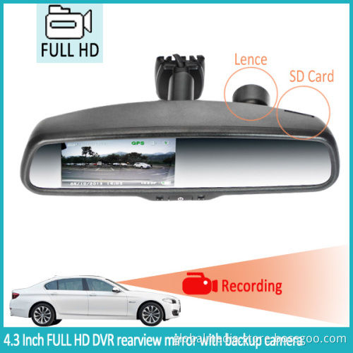 1080P DVR car rearview mirror 4.3 '' LCD display full HD interior automobile recorder mirror monitor with camera